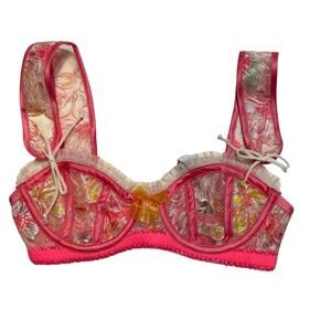 NWT For Love & Lemons Frilly Pink Bra